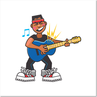 Boy Playing Guitar - Funny Posters and Art